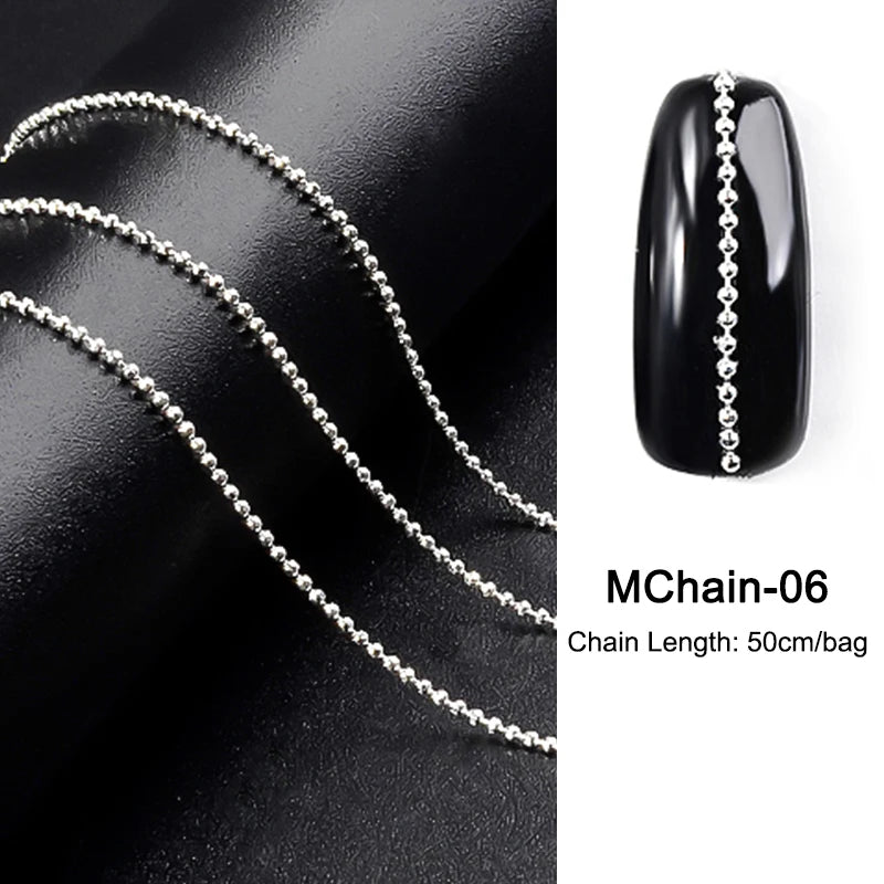 MagiBling Rhinestone Nail Chain — Shiny 3D Crystal Charms for DIY Manicure