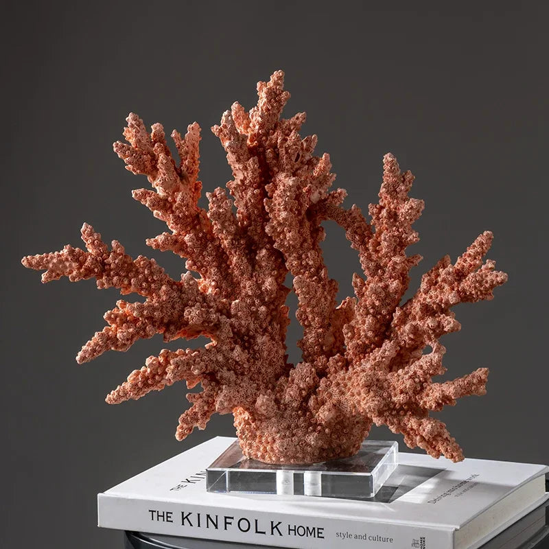 ZIZI FISH Resin Coral Sculpture — Decorative Hollow Crystal Ornament