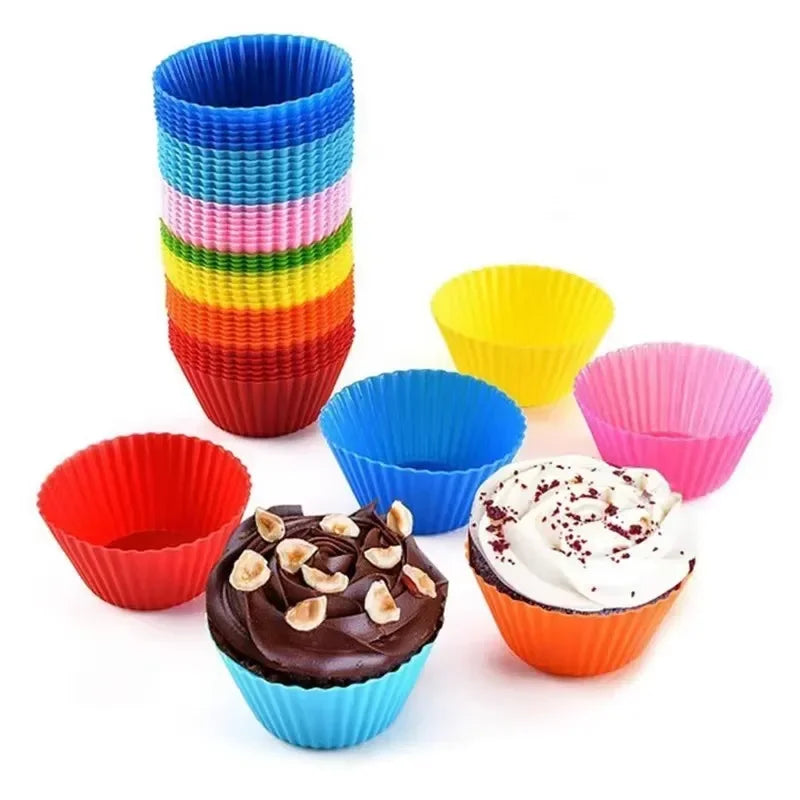 Silicone Muffin and Cupcake Baking Molds — Non-Stick Reusable Cake Tools
