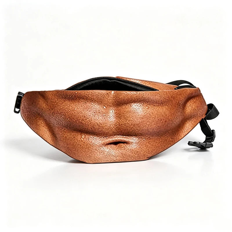 Funny Novelty Fake Belly Waist Pack — Humorous Simulation Dad Bod Gag Gift