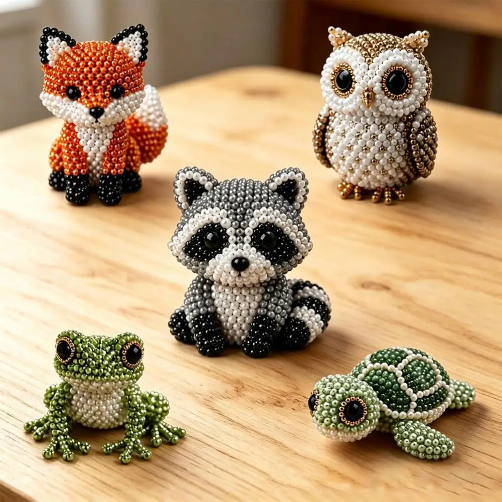 DIY 3D Beaded Animal Craft Kit — Handmade Miniature Art Set for Stress Relief