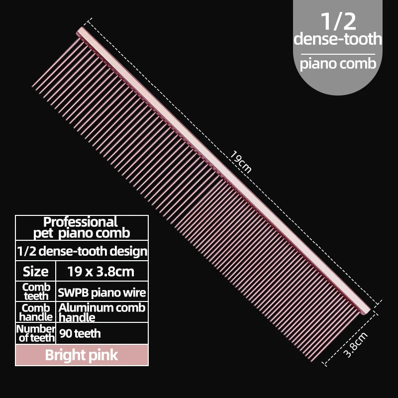 Professional Pet Grooming Piano Comb — Knot Removal & De-Shedding Tool
