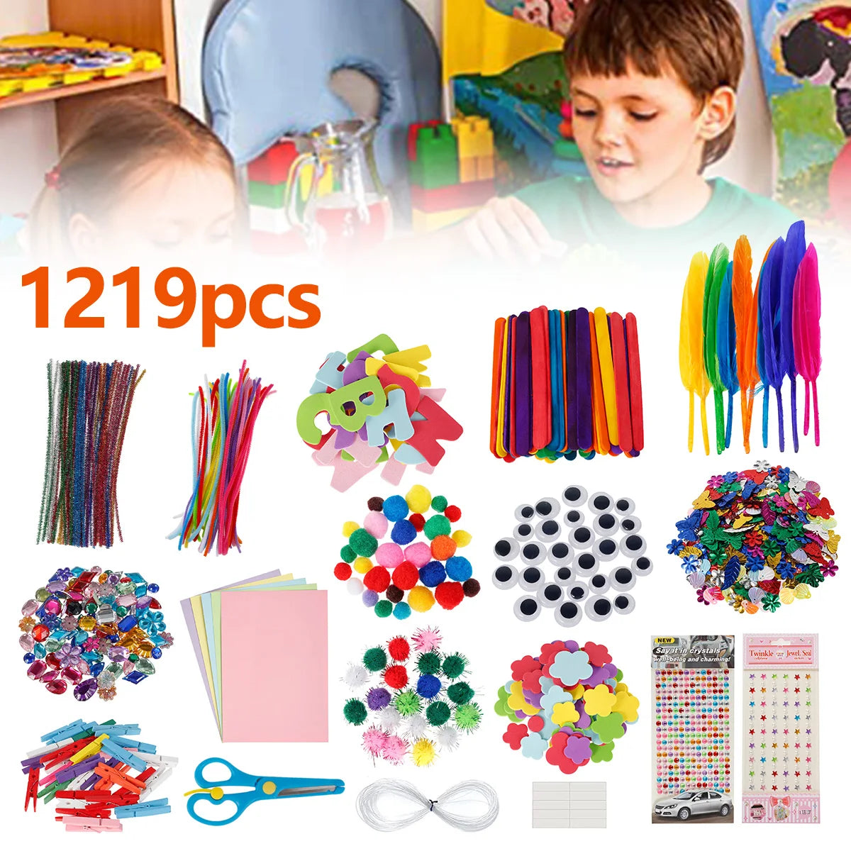 Kids DIY Art and Craft Supply Set — Creative Multi-Piece Activity Kit