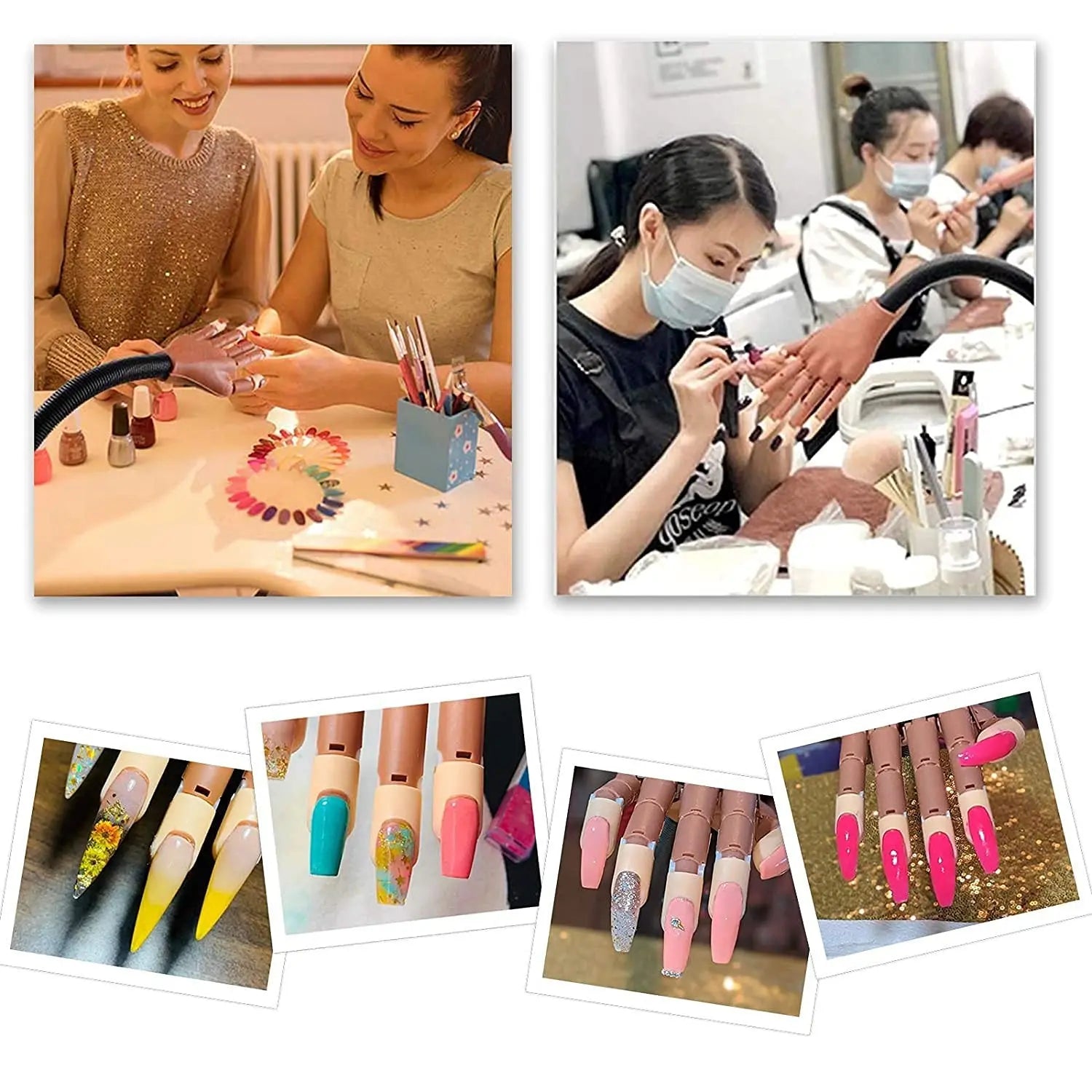 DianaBeauty Nail Art Practice Hand — Adjustable Manicure Training Kit