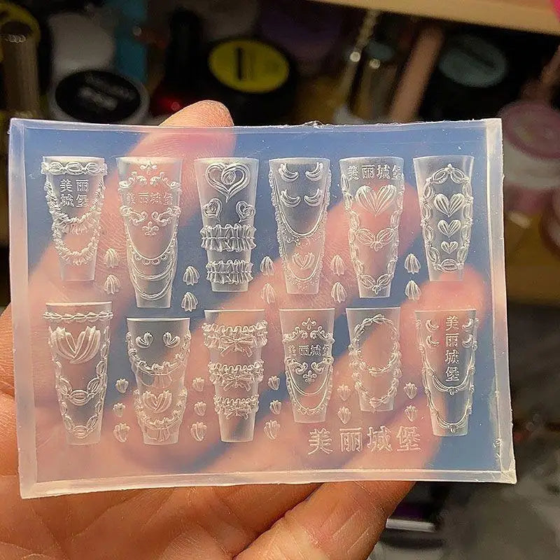 KittenBaby Lace Bowknot Nail Art Stencil — Silicone Manicure Design Tool
