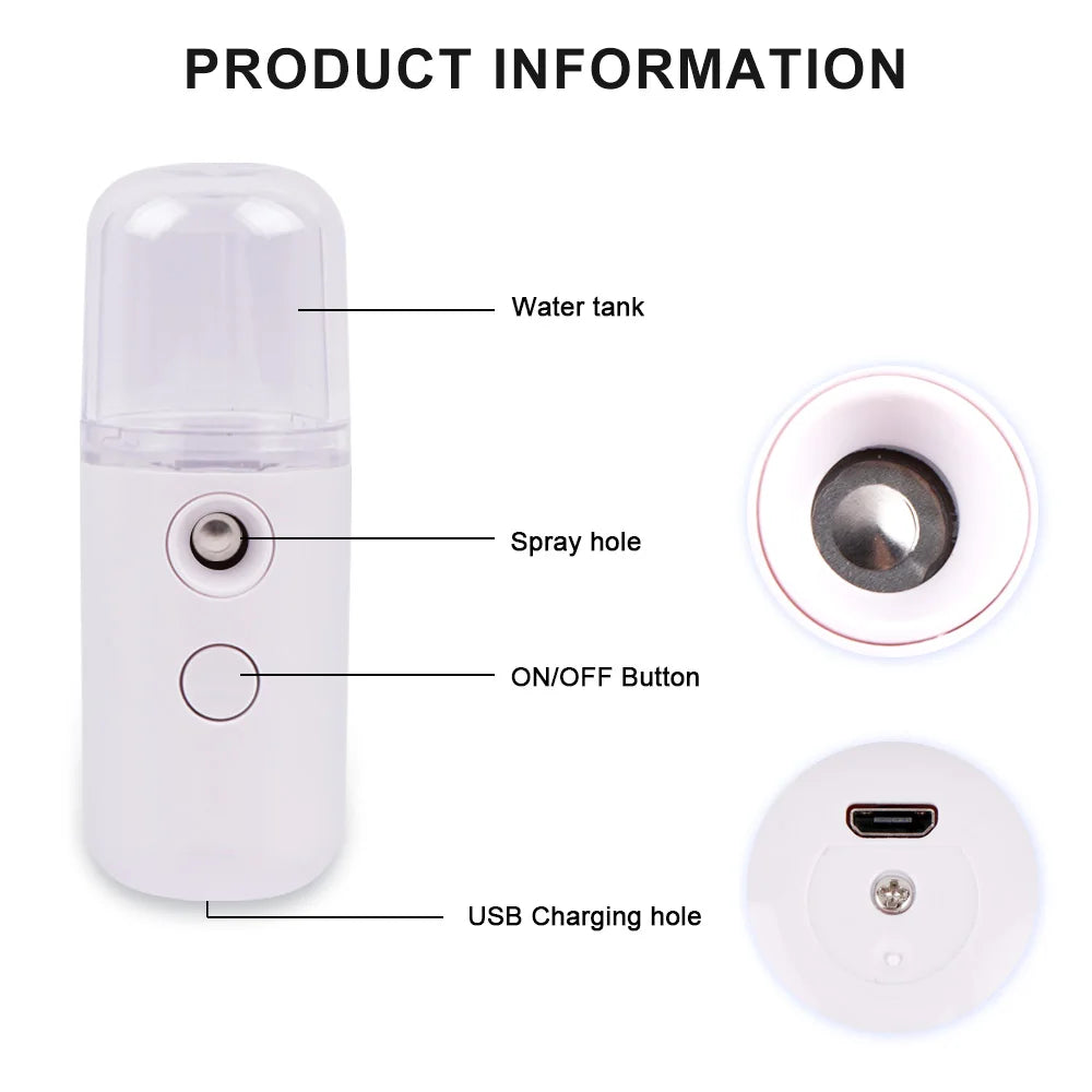 SALORIE Nano Mist Facial Sprayer — Portable Skin Moisturizing Device