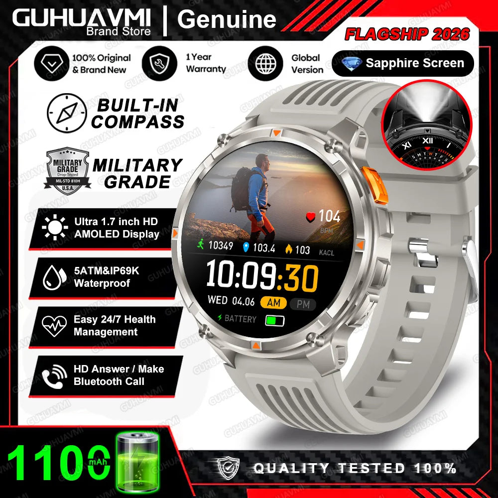 TAVYU T-Rex3 Pro Smartwatch — Rugged Military GPS Outdoor Watch