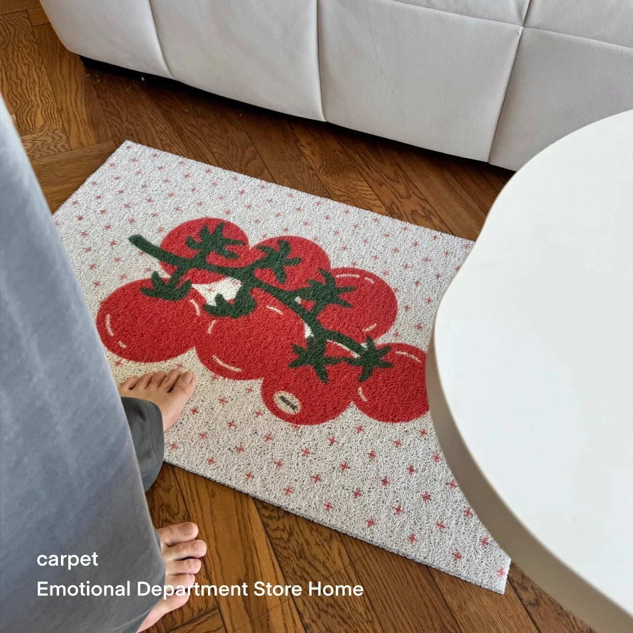 Cherry Fruit Polka Dot Welcome Mat — Anti-Slip PVC Coil Doormat