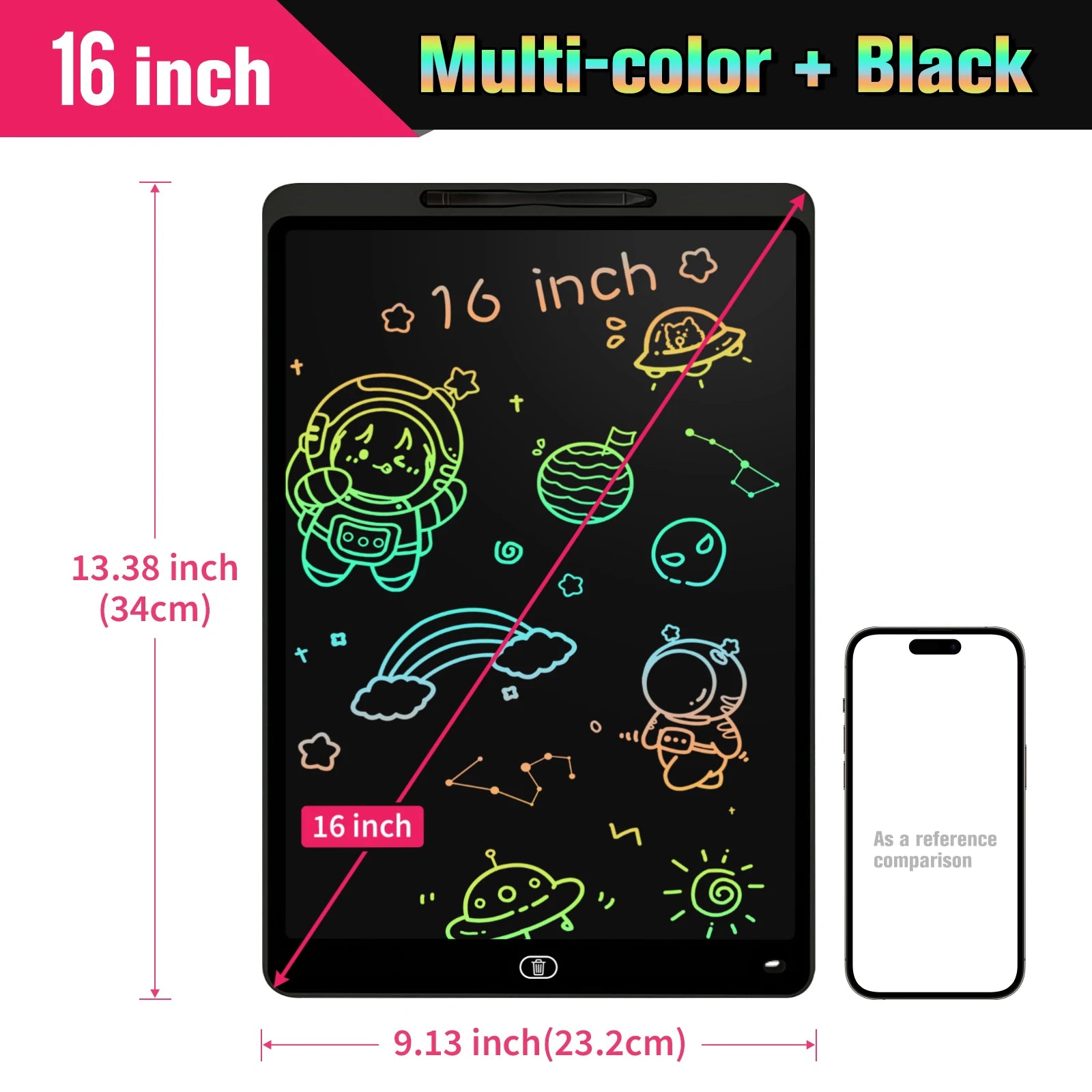 Large LCD Writing Tablet — Colorful Electronic Drawing Pad for Kids