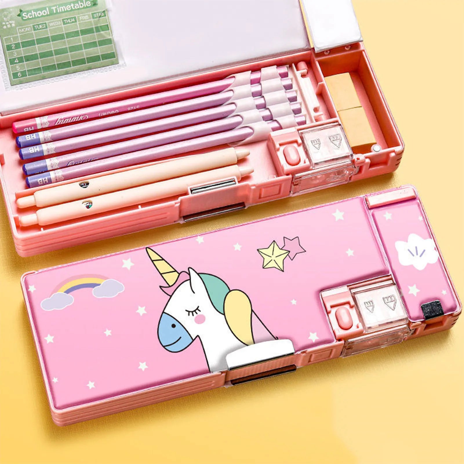 Pencil Case — Magnetic Closure, Dual Sharpener