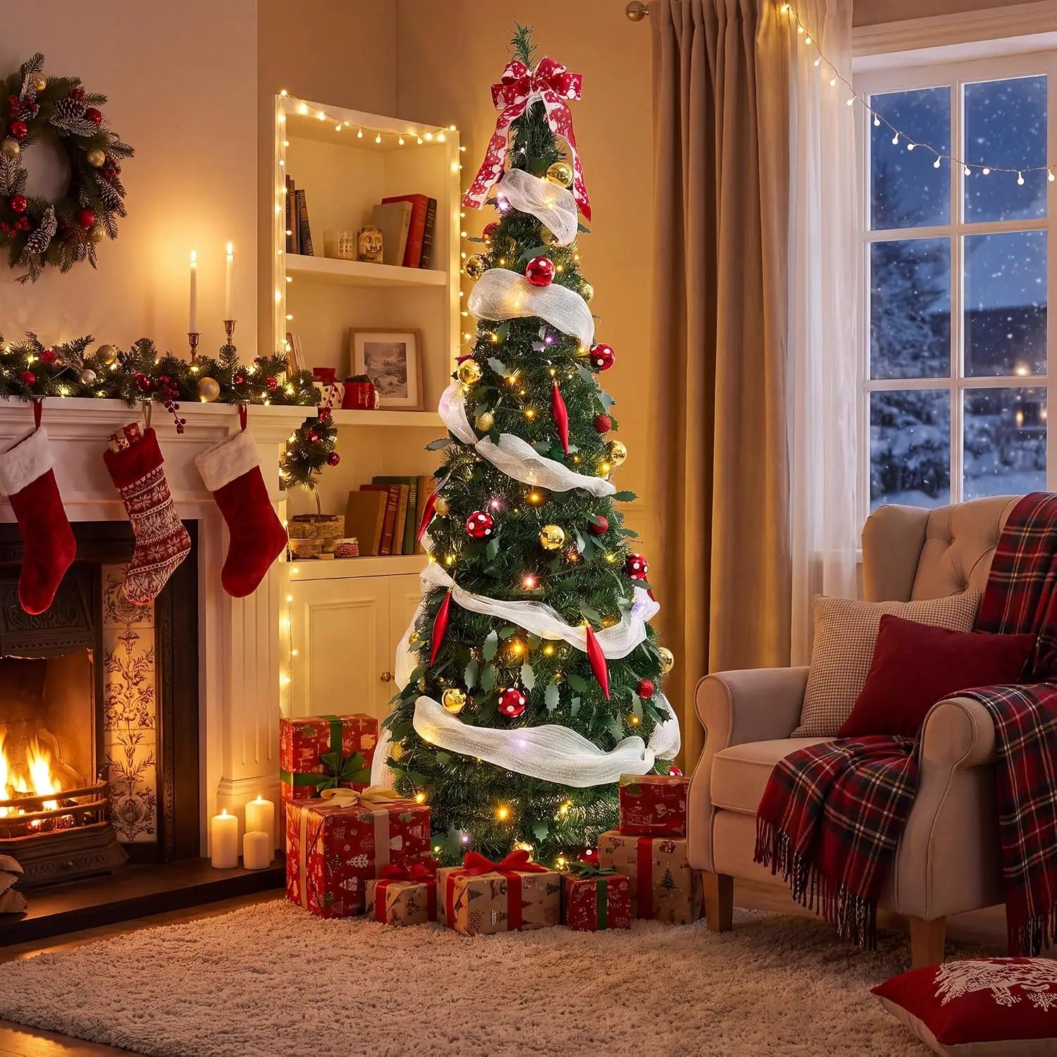 Garvee 6ft Pop Up Christmas Tree — Pre-Lit Festive Decor with Multi-Mode Lights