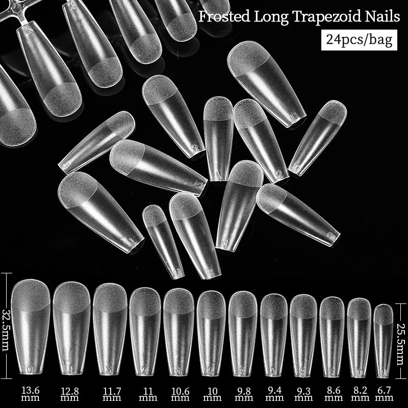 Full Cover Sculpted Clear Nail Tips — DIY Coffin Extension System