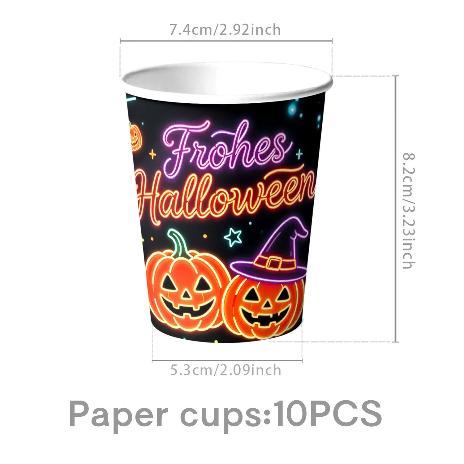 RENYUAN Neon Pumpkin Disposable Tableware Set — Festive Party Decor
