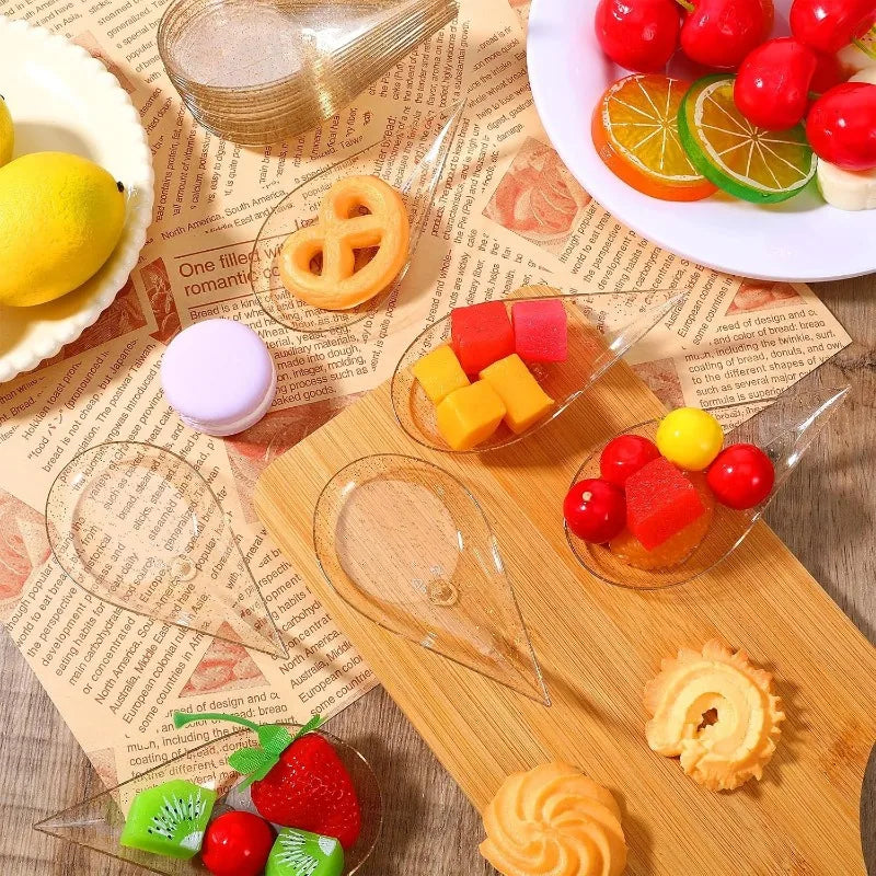 Gold Glitter Mini Appetizer Plate Set — 400 Piece Disposable Party Supplies
