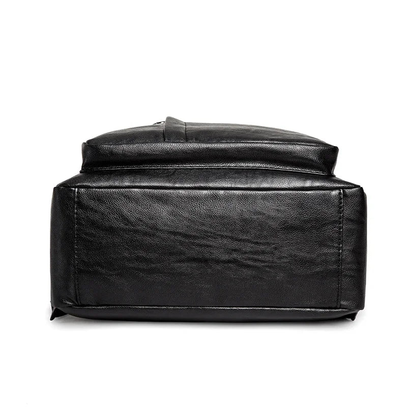 yagelais Men's Leather Backpack — Large Capacity Laptop Bag for Travel