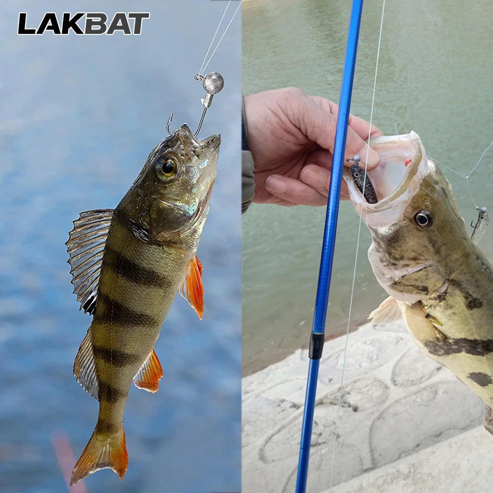 LAKBAT Jig Head Fishing Hooks — High Carbon Steel Lures for Bass and Pike