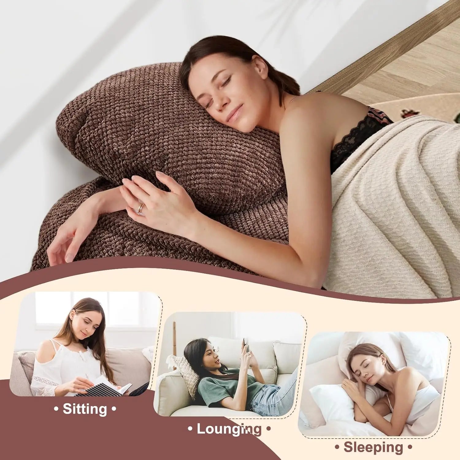Adjustable Plush Floor Chair — 5-Position Reclining Lazy Sofa Bed