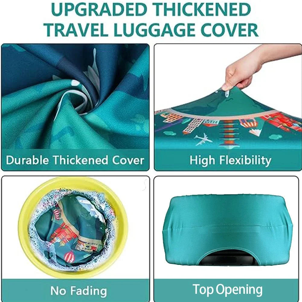 Stretch Fabric Luggage Cover — Protective Suitcase Sleeve for Travel