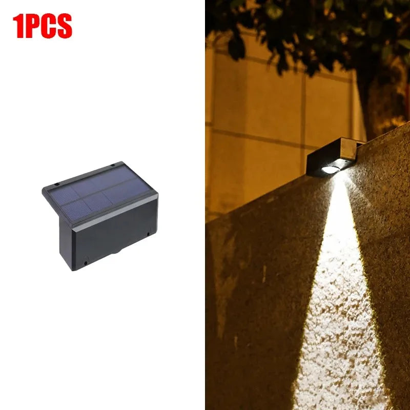 Solar Powered LED Wall Lamp — Waterproof Outdoor Garden Lighting