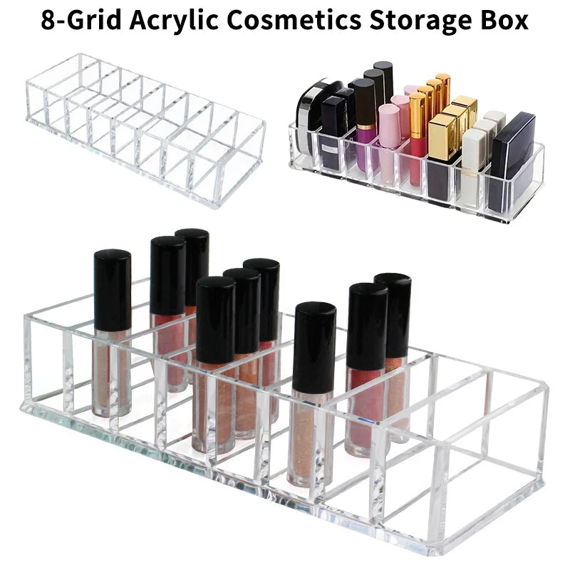 JETTING Nail Polish Organizer — 8 Compartment Acrylic Display Case