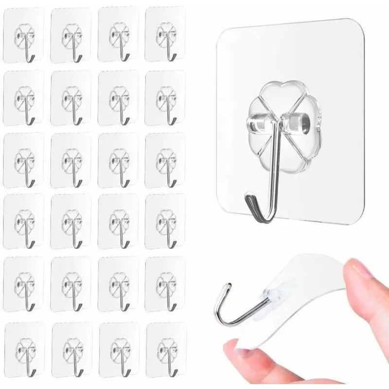Heavy Duty Adhesive Wall Hooks — Damage Free Hanging Solution, 10-Piece Set