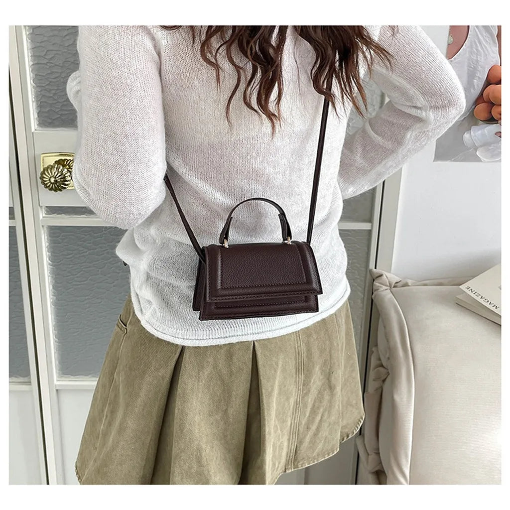 Women's Mini Square Handbag — Versatile Crossbody & Top Handle Bag