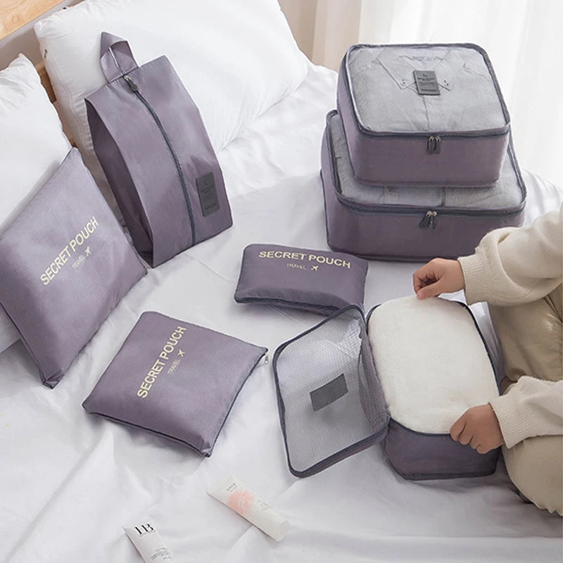 Travel Storage Bag Set — Waterproof Organizer for Cosmetics and Luggage