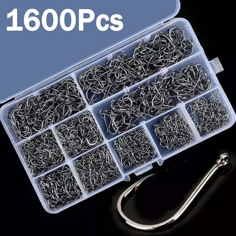 Carbon Steel Fishing Hooks — Sharp Barbed Circle Hooks for Saltwater & Freshwater