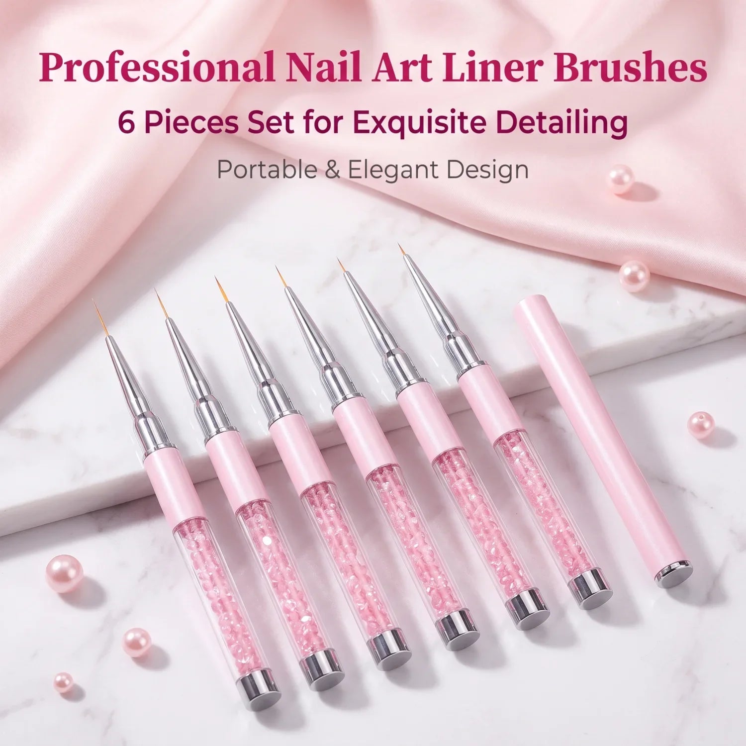Nail Art Liner Brush Set — 6-Piece Ultra Fine Detailing Kit for Nail Design