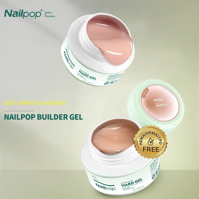 Nailpop Hard Builder Gel — Self-Leveling Nail Extension & Apex Building