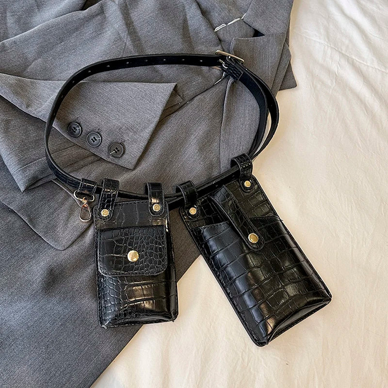 LXHYSJ Women's Leather Fanny Pack — Stylish Multi-Pocket Waist Bag