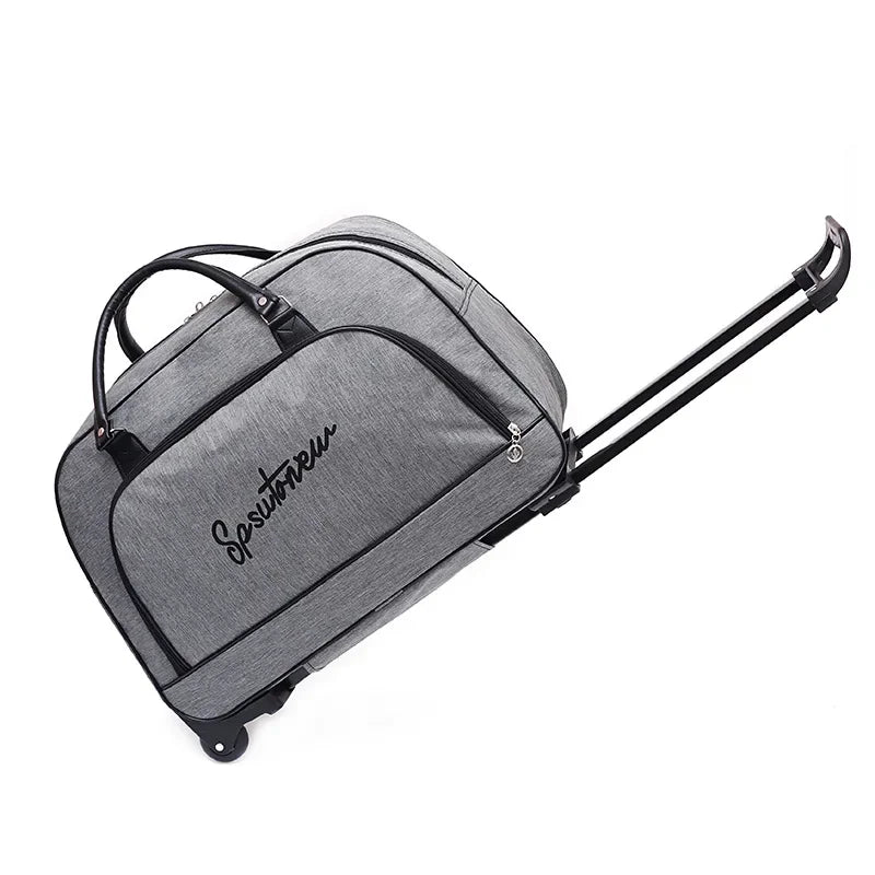 Foldable Trolley Duffle Bag — Large Capacity Rolling Travel Luggage
