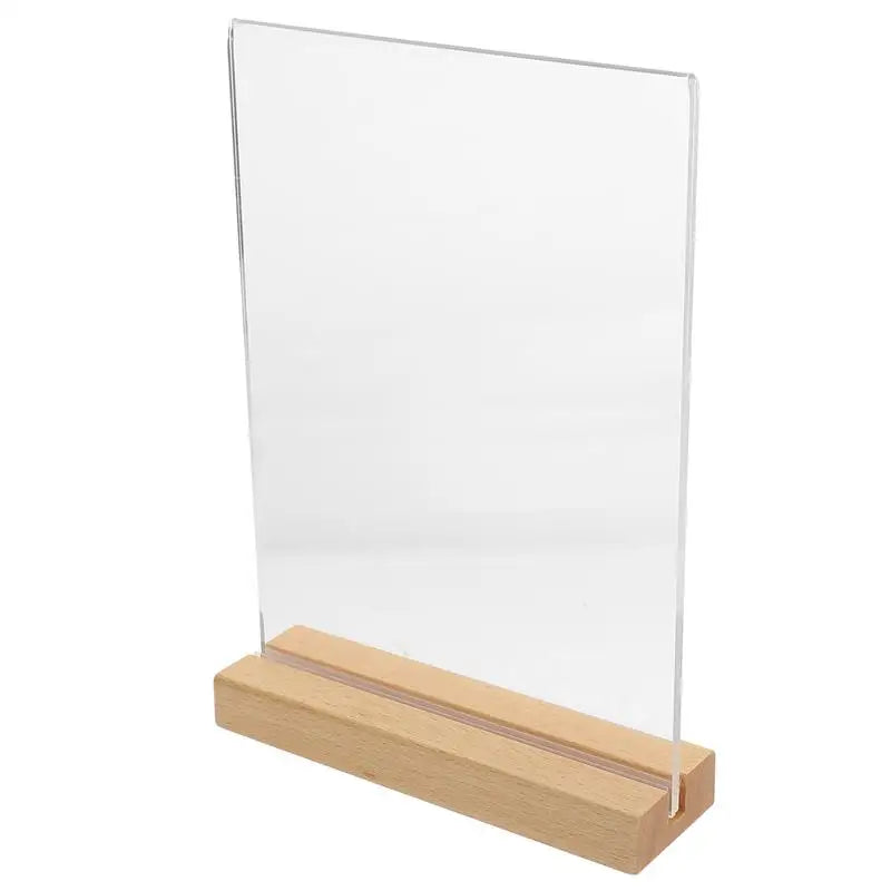 Acrylic Sign Holder — Clear Vertical Display Stand for Menus and Photos