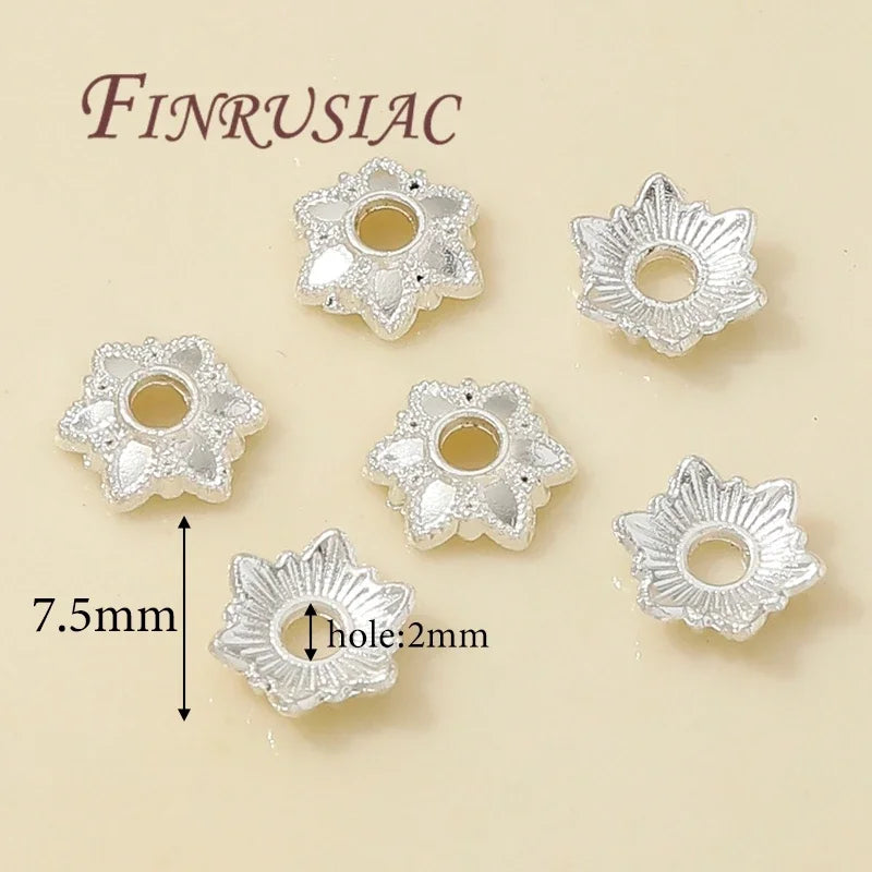 FINRUSIAC Gold Plated Brass Bead Caps — Round Jewelry Findings for DIY Necklaces