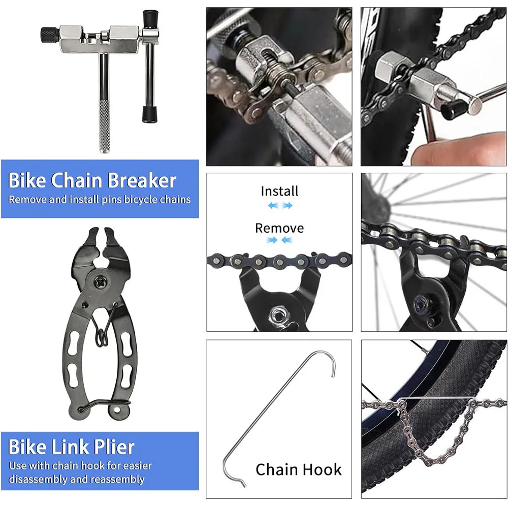 Professional Bike Repair Tool Kit — Comprehensive Maintenance Set for MTB and Road Bikes
