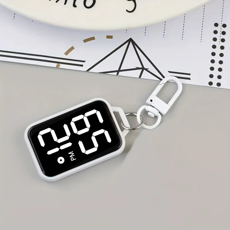 Digital LED Keychain Pocket Watch — Luminous Touch Display Pendant