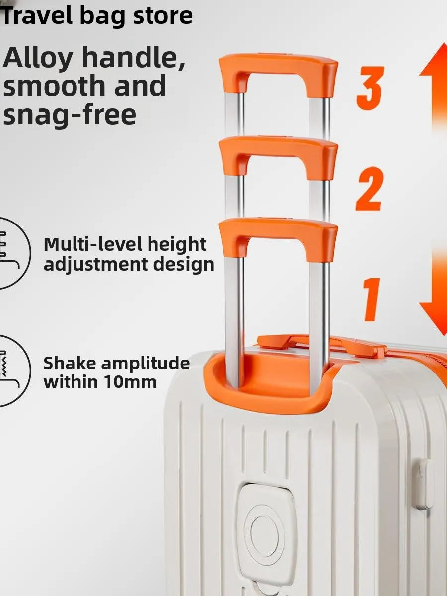 Durable ABS+PC Travel Suitcase — Silent Wheels & Password Lock