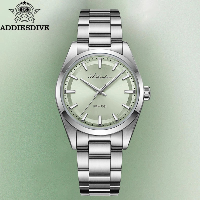 ADDIESDIVE Luxury Men's Steel Watch — BGW9 Luminous Quartz Diver
