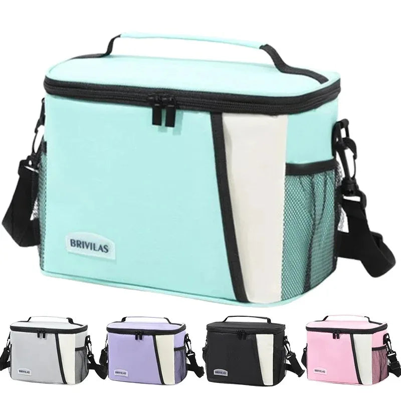 TRISJEM Insulated Lunch Bag — Large Reusable Meal Carrier with Shoulder Strap