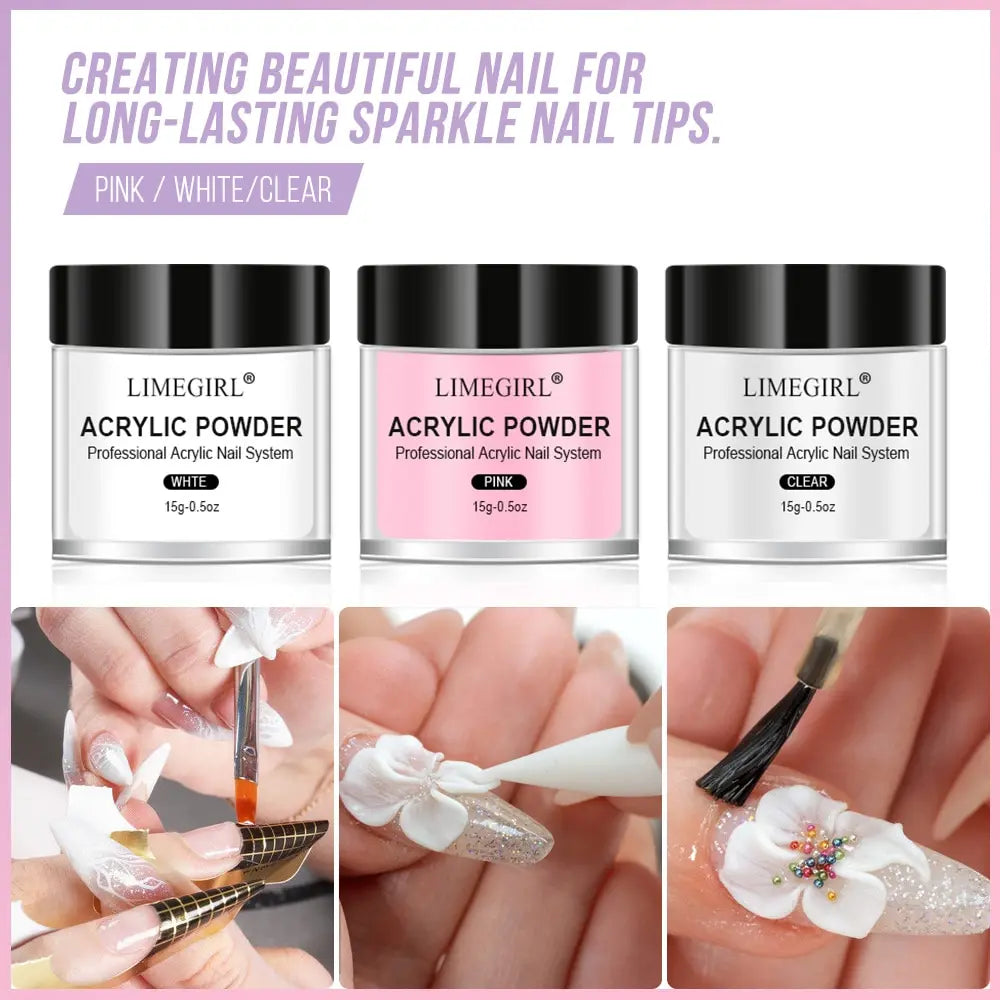 Limegirl Acrylic Nail Kit — Professional Extension & 3D Design Set