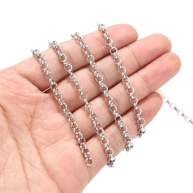 Gunbuluit Stainless Steel Curb Chain — Gold and Silver Jewelry Making Links