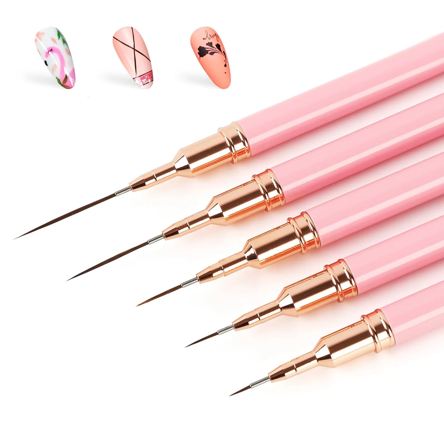 5-Piece Nail Art Liner Brush Set — Professional Detail Painting Kit