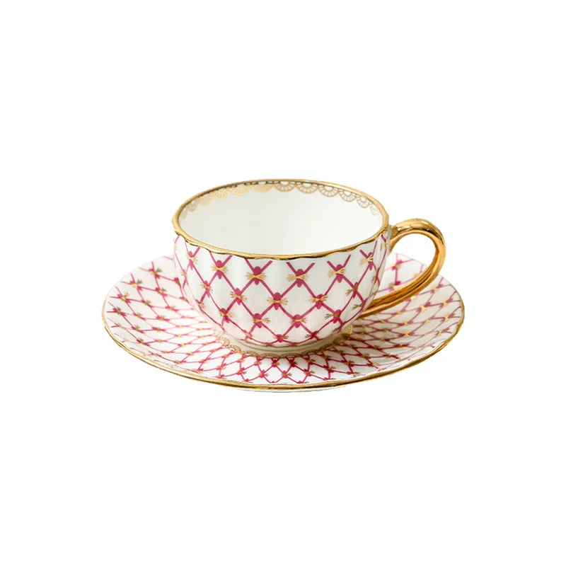 PDQ Nordic Style Bone China Coffee Cup — Elegant Gold Handle Ceramic Tea Cup