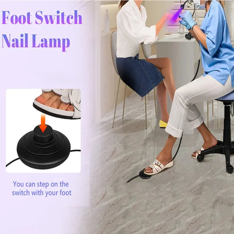 UV LED Nail Dryer Lamp — Desktop Gel Polish Curing Tool with Foot Pedal