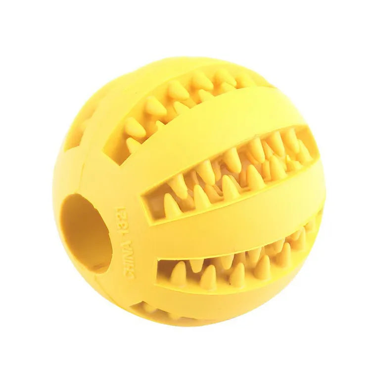 Durable Rubber Pet Toy Ball — Bite Resistant Treat Feeder & Chew Toy