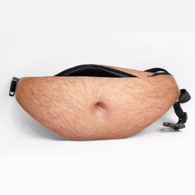 Novelty Fake Belly Waist Bag — Funny Prank Fanny Pack for Parties