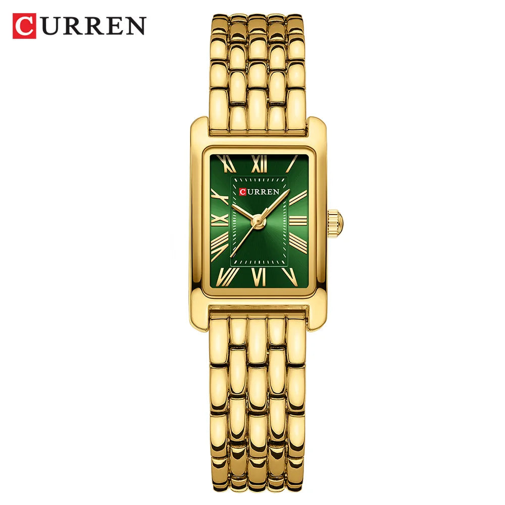 Curren Luxury Rectangle Women's Watch — Elegant Stainless Steel Bracelet