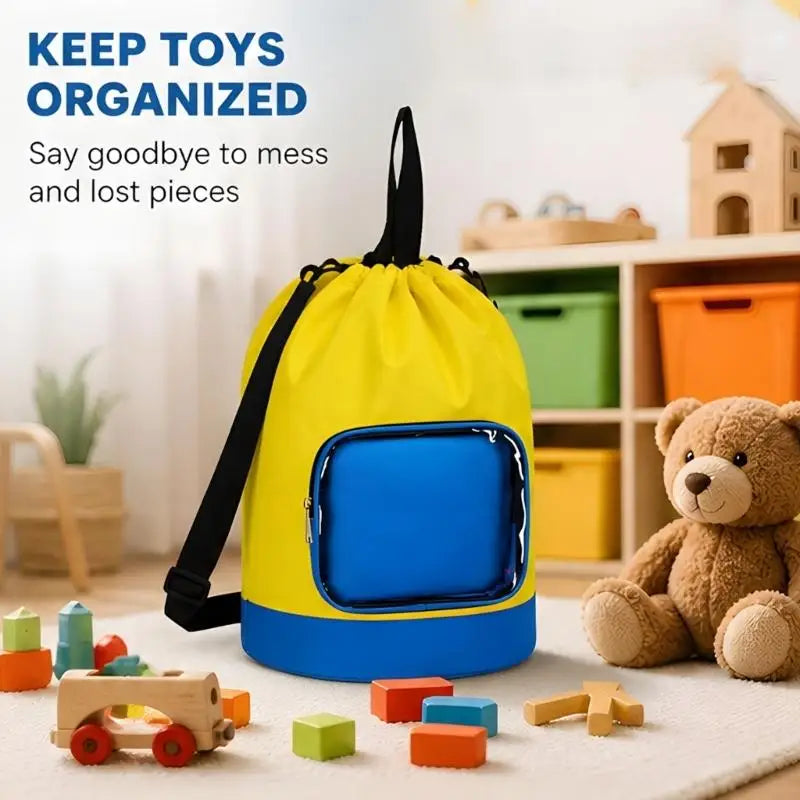 Drawstring Toy Storage Bag — Water-Resistant Fabric Organizer for Quick Cleanup
