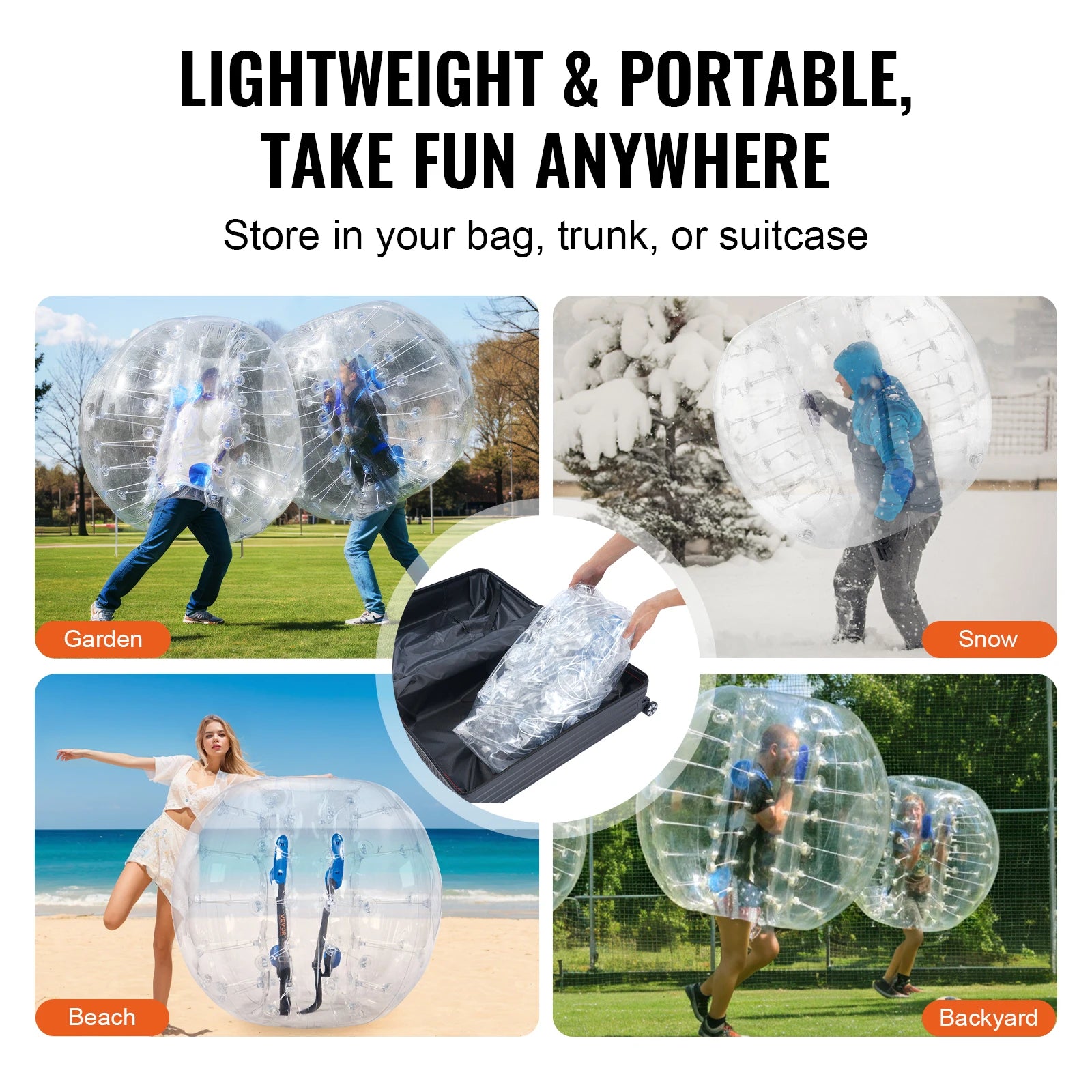 SucceBuy Inflatable Bumper Balls — Durable Body Sumo Zorb Toys