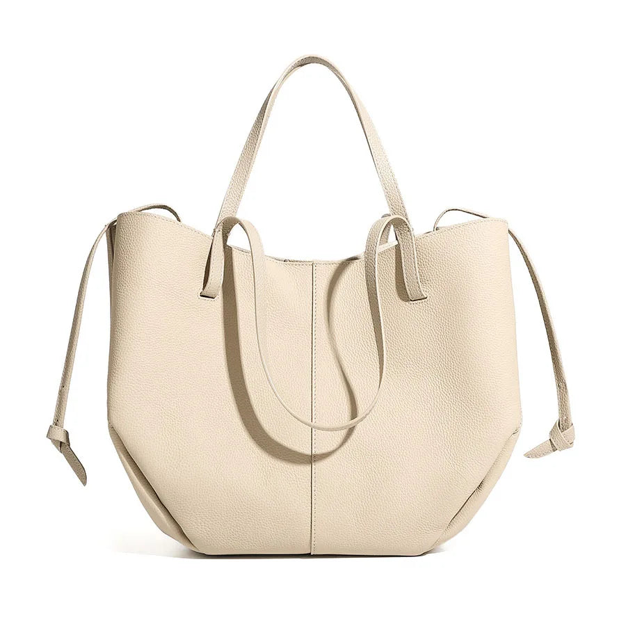 SPRINGOUT Women's Cowhide Tote Bag — Versatile Leather Handbag for Travel